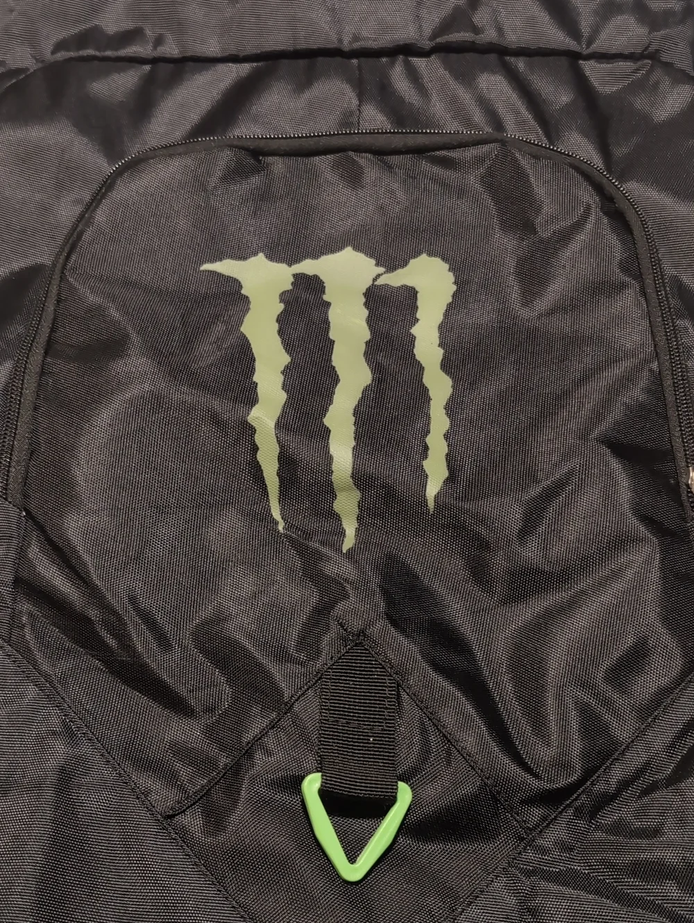 Monster Energy Drink Drawstring Deluxe Cinch Bag Black With Green Claw Logo